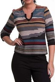  Multi Color V Neck Sweater Top