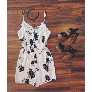  Black Blossom Romper