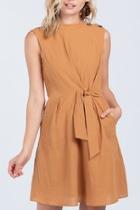  Linen-tie Detail Dress