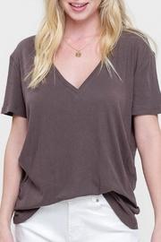  Brown V-neck Top