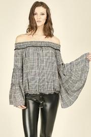 Plaid Bell Off Shoulder Top