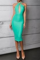  Green Cross Front Dress
