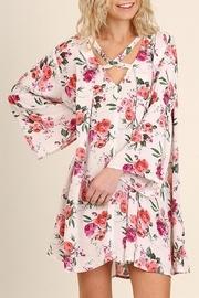  Red-rose-print Ivory Dress