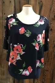 Navy Draped Top