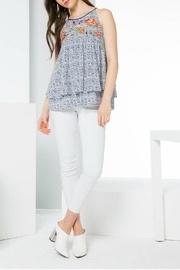 Printed Embroidery Tank