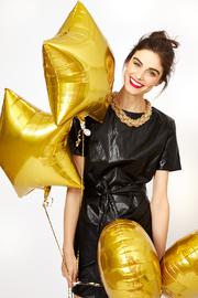 Slick Black Belt Dress
