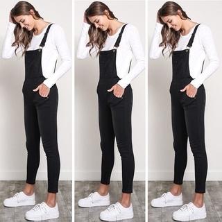  Skinny Black Overalls