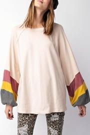  Color-block Bubble-sleeve Top