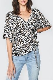  Drawstring Leopard-print Top