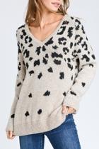  Leopard V-neck Sweater