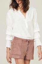  Shirred Sleeve Henley