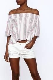  White Stripe Flowy Top