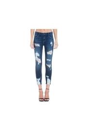  Mid Rise Heavy Destroy Crop Skinny