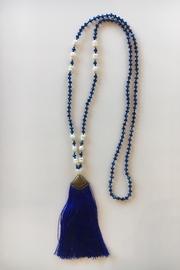 Crystal Beads & Pearls Tassel Necklace
