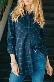  Navy-green Plaid Shirt