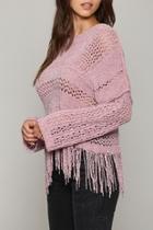  Chenille Fringe Sweater