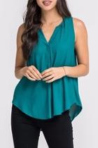  Green V Neck Tank