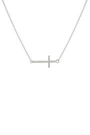  Silver Side Cross Necklace