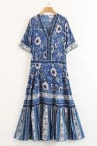  Boho Floral-print Maxi-dress