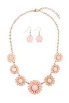  Floral Necklace And Drop Earrings