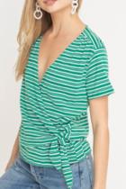  Striped Wrap Tee