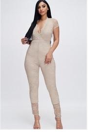  Taupe Lace Jumpsuit