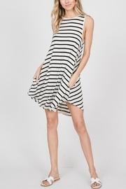  Striped Back-button Dress