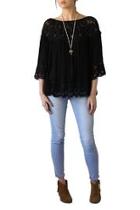  Lace Trim Blouse