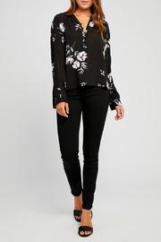  Yolanda Floral Half Button Down Blouse