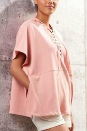 Lace-up Hooded Poncho