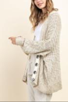  Cable Knit Cardi With Buttons