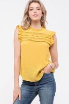  Mustard Lace Detailed Top