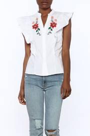  Ruffle Embroidered Top