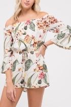  Tropical Drawstring Romper