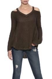  V-neck Cold Shoulder Sweater