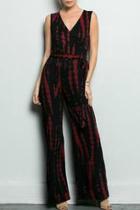  Burgundy Tie Dye Jumpsuit