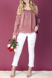  Pink Ruffle-sleeve Top
