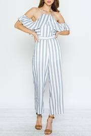  Striped Ruffle Jumpsuit