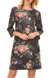  Suede Pattern Zip Shift Dress