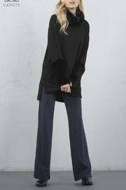  Cowl Neck Braided Trim Poncho