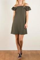  Olive Shoulder Dress