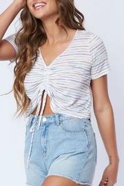  Stripe Ruche Top