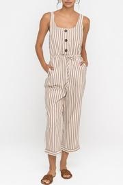  Striped Drawstring Jumpsuit