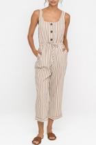  Striped Drawstring Jumpsuit