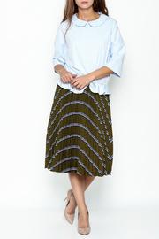  Ruffle Blue Ring Top