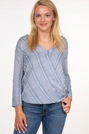  Denim-blue Surplice Top