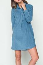  Blue Corduroy Shirt Dress