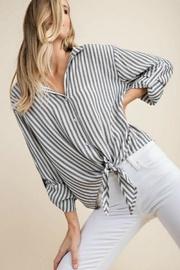  Ticking Stripe Tie-front