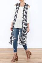  Embroidered Sleeveless Duster