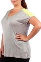  Plus-sized Green/grey Tee